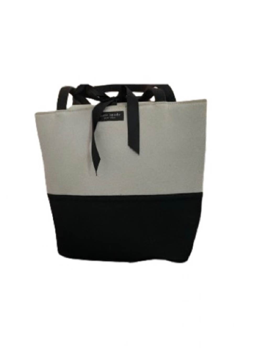 Kate Spade Sawyer Street Francis Ribbon-Bow, Canvas Colorblock Tote- Grey/Black